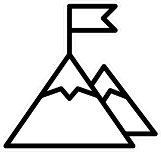 Flag On Mountain Peak Top Transfer Sticker