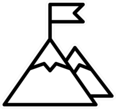 Flag On Mountain Peak Top Transfer Sticker