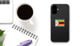 Flag Zimbabwe Pixel Sticker on a Phone (New) example
