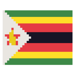 Flag Zimbabwe Pixel Sticker