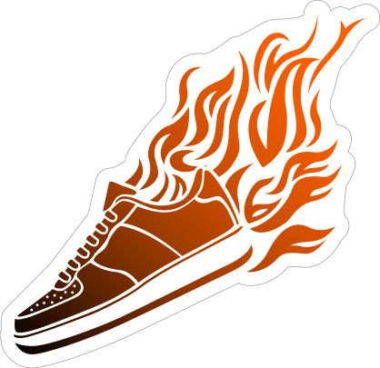 Flame Sneaker Basketball Sticker