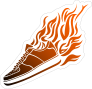 Flame Sneaker Basketball Sticker