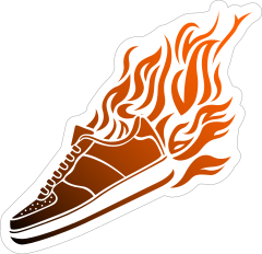Flame Sneaker Basketball Sticker