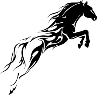 Flame Trail Horse Sticker