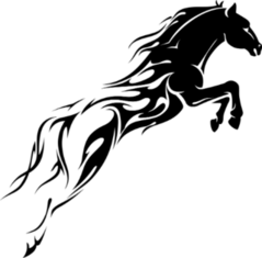 Flame Trail Horse Sticker