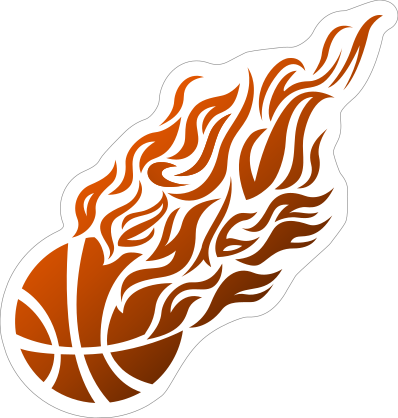 Flames Basketball Sticker