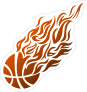 Flames Basketball Sticker