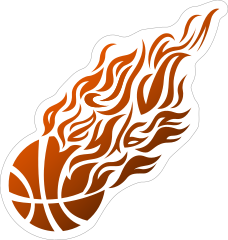 Flames Basketball Sticker