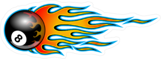 Flaming 8 Ball Sticker