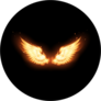 Flaming Angel Wings Sticker