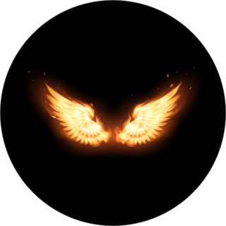 Flaming Angel Wings Sticker