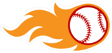 Flaming Baseball Sticker