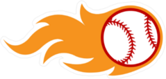 Flaming Baseball Sticker