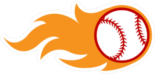 Flaming Baseball Sticker