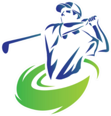 Flaming Blue Golfer Swing Sticker