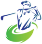 Flaming Blue Golfer Swing Sticker