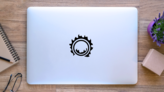Flaming Circus Ring Sticker on a Laptop (New) example