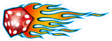 Flaming Die Sticker