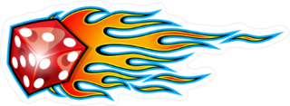 Flaming Die Sticker