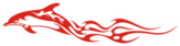 Flaming Dolphin Illustration Sticker