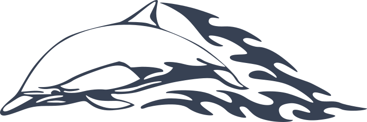 Flaming Dolphin Sticker