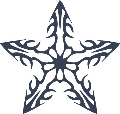 Flaming Flower Star Sticker