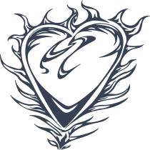 Flaming Heart Sticker