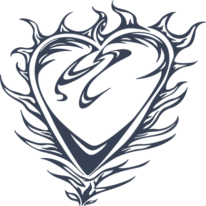 Flaming Heart Sticker