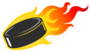 Flaming Hockey Puck Sticker
