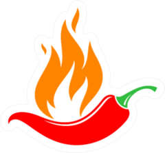 Flaming Hot Chili Pepper Sticker