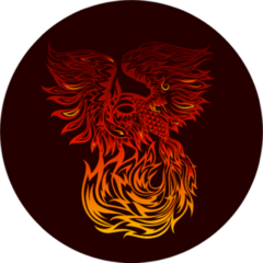 Flaming Phoenix In Doodle Tribal Style Sticker