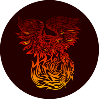 Flaming Phoenix In Doodle Tribal Style Sticker