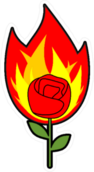 Flaming Rose Fire Sticker