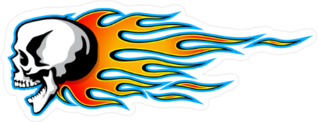 Flaming Skull Sticker