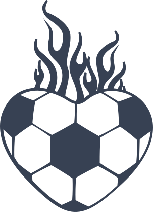 Flaming Soccer Heart Sticker
