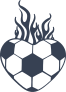 Flaming Soccer Heart Sticker