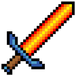  Flaming Sword Pixel Sticker