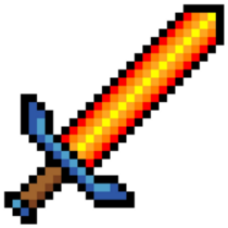  Flaming Sword Pixel Sticker