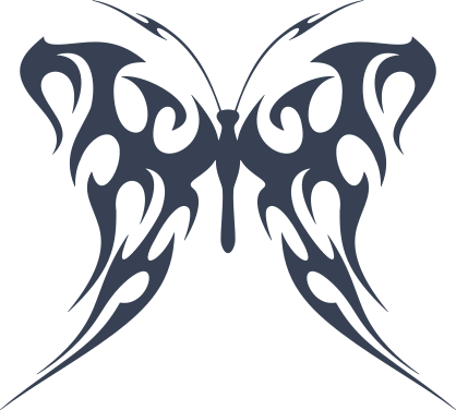 Flaming Tribal Butterfly Sticker