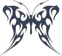 Flaming Tribal Butterfly Sticker