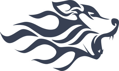 Flaming Wolf Coyote Face Sticker