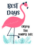 Flamingo  Best Days Enjoy The Simple Life Sticker