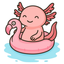 Flamingo Float Axolotl Sticker