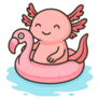 Flamingo Float Axolotl Sticker