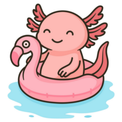 Flamingo Float Axolotl Sticker