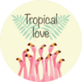 Flamingo Illustration For Tropical Love Sticker