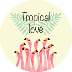 Flamingo Illustration For Tropical Love Sticker