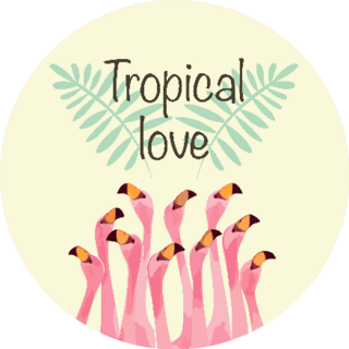 Flamingo Illustration For Tropical Love Sticker