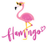 Flamingo Lettering With Heart Sticker