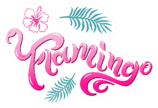 Flamingo Text Tropical Sticker